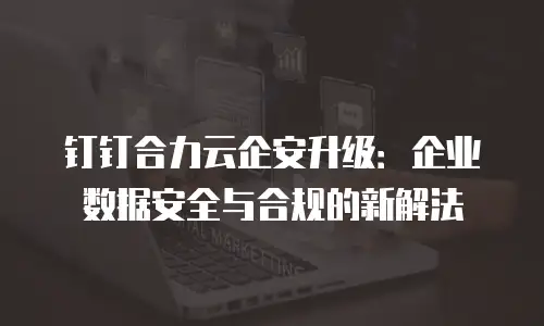 钉钉合力云企安升级：企业数据安全与合规的新解法