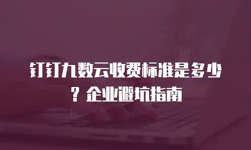 钉钉九数云收费标准是多少？企业避坑指南