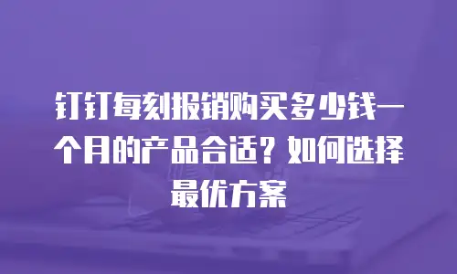 钉钉每刻报销购买多少钱一个月的产品合适？如何选择最优方案