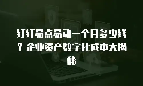 钉钉易点易动一个月多少钱？企业资产数字化成本大揭秘