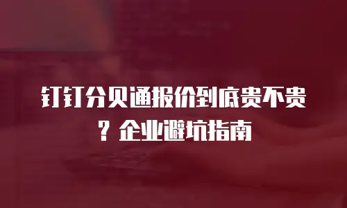 钉钉分贝通报价到底贵不贵？企业避坑指南