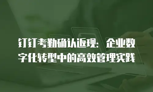 钉钉考勤确认返现：企业数字化转型中的高效管理实践