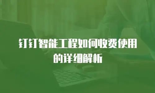 钉钉智能工程如何收费使用的详细解析