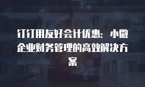 钉钉用友好会计优惠：小微企业财务管理的高效解决方案