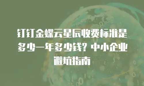 钉钉金蝶云星辰收费标准是多少一年多少钱？中小企业避坑指南