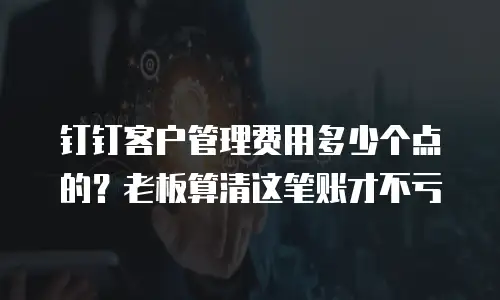 钉钉客户管理费用多少个点的？老板算清这笔账才不亏