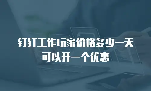 钉钉工作玩家价格多少一天可以开一个优惠