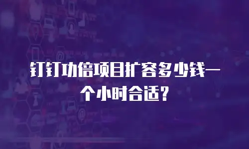 钉钉功倍项目扩容多少钱一个小时合适？