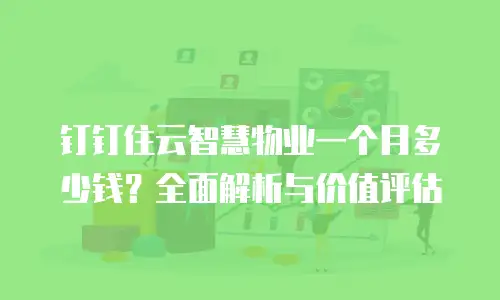 钉钉住云智慧物业一个月多少钱？全面解析与价值评估