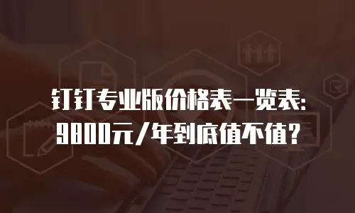 钉钉专业版价格表一览表：9800元/年到底值不值？