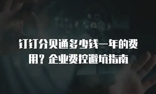 钉钉分贝通多少钱一年的费用？企业费控避坑指南