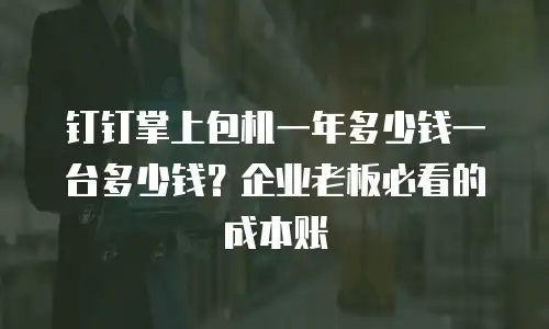 钉钉掌上包机一年多少钱一台多少钱？企业老板必看的成本账
