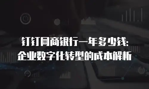 钉钉网商银行一年多少钱：企业数字化转型的成本解析