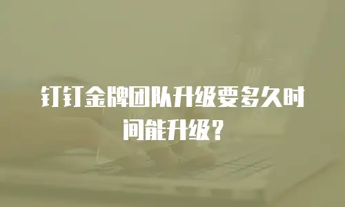 钉钉金牌团队升级要多久时间能升级？