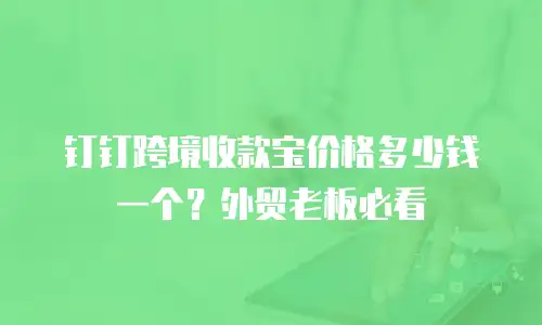 钉钉跨境收款宝价格多少钱一个？外贸老板必看