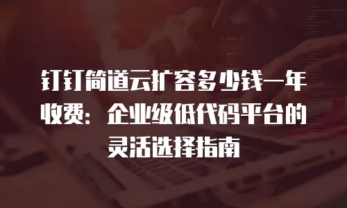 钉钉简道云扩容多少钱一年收费：企业级低代码平台的灵活选择指南