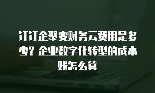 钉钉企聚变财务云费用是多少？企业数字化转型的成本账怎么算