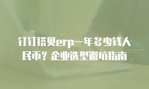 钉钉搭贝erp一年多少钱人民币？企业选型避坑指南