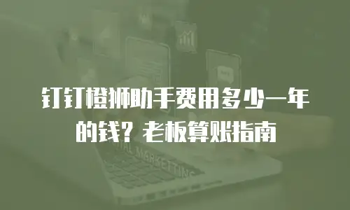 钉钉橙狮助手费用多少一年的钱？老板算账指南