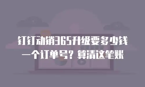 钉钉动销365升级要多少钱一个订单号？算清这笔账