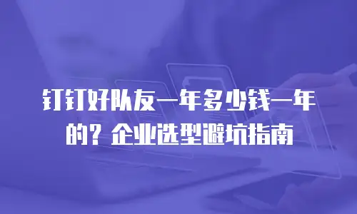 钉钉好队友一年多少钱一年的？企业选型避坑指南