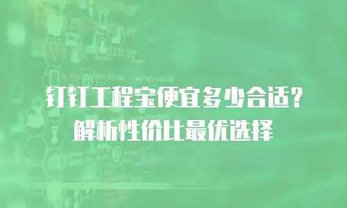 钉钉工程宝便宜多少合适？解析性价比最优选择
