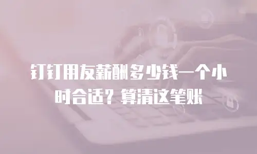 钉钉用友薪酬多少钱一个小时合适？算清这笔账