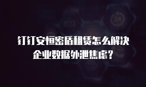 钉钉安恒密盾租赁怎么解决企业数据外泄焦虑？