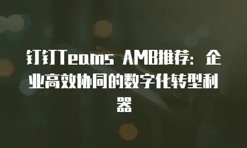 钉钉Teams AMB推荐：企业高效协同的数字化转型利器