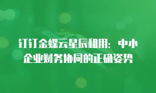 钉钉金蝶云星辰租用：中小企业财务协同的正确姿势