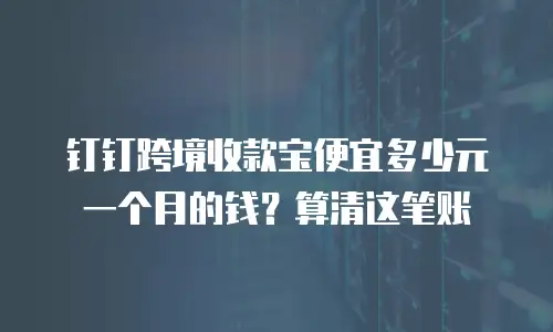 钉钉跨境收款宝便宜多少元一个月的钱？算清这笔账