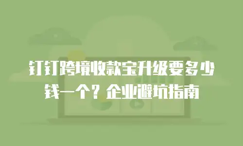 钉钉跨境收款宝升级要多少钱一个？企业避坑指南