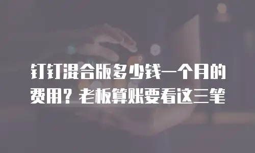 钉钉混合版多少钱一个月的费用？老板算账要看这三笔