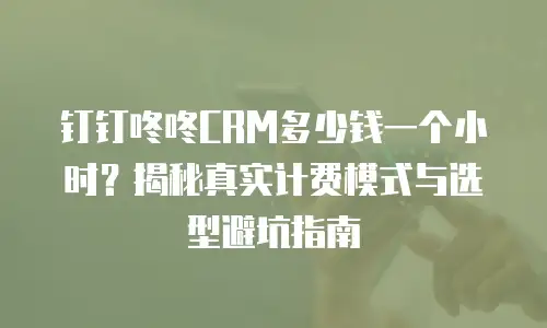 钉钉咚咚CRM多少钱一个小时？揭秘真实计费模式与选型避坑指南
