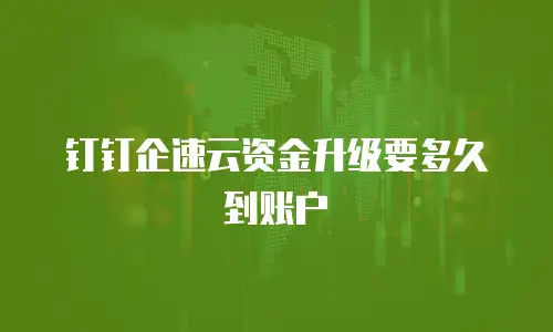 钉钉企速云资金升级要多久到账户