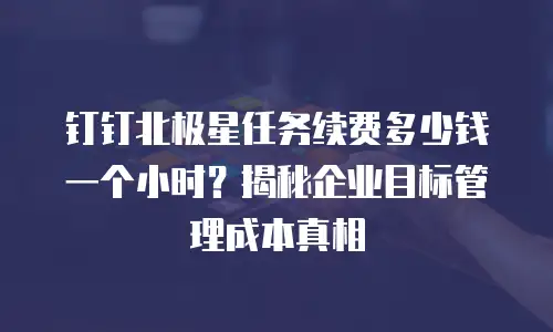 钉钉北极星任务续费多少钱一个小时？揭秘企业目标管理成本真相