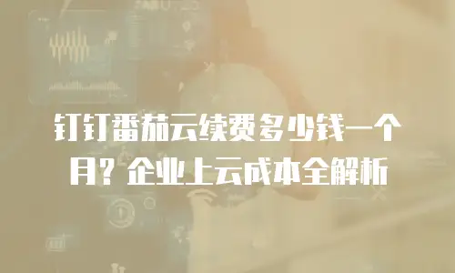 钉钉番茄云续费多少钱一个月？企业上云成本全解析