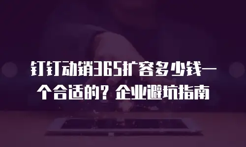 钉钉动销365扩容多少钱一个合适的？企业避坑指南