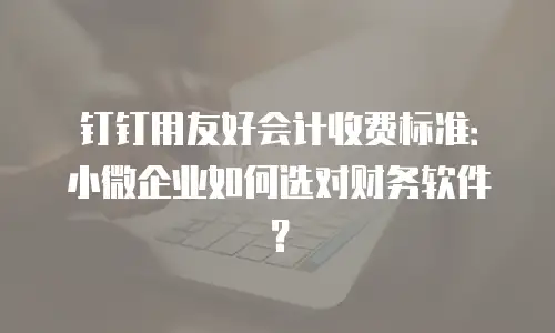 钉钉用友好会计收费标准：小微企业如何选对财务软件？