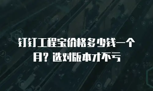 钉钉工程宝价格多少钱一个月？选对版本才不亏