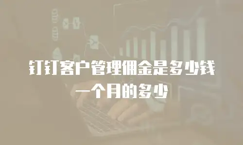 钉钉客户管理佣金是多少钱一个月的多少
