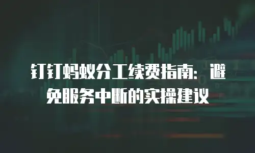 钉钉蚂蚁分工续费指南：避免服务中断的实操建议