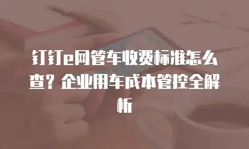 钉钉e网管车收费标准怎么查？企业用车成本管控全解析