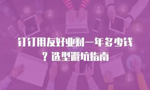钉钉用友好业财一年多少钱？选型避坑指南