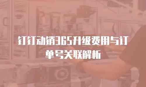 钉钉动销365升级费用与订单号关联解析