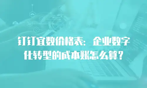 钉钉宜数价格表：企业数字化转型的成本账怎么算？