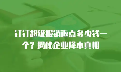 钉钉超级报销返点多少钱一个？揭秘企业降本真相
