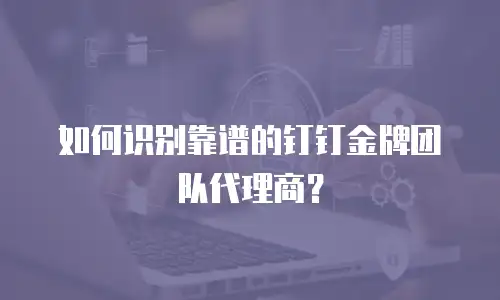 如何识别靠谱的钉钉金牌团队代理商？