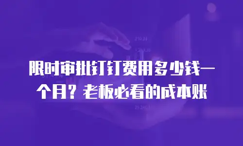 限时审批钉钉费用多少钱一个月？老板必看的成本账