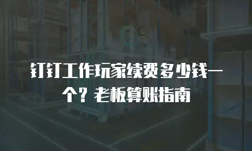 钉钉工作玩家续费多少钱一个？老板算账指南